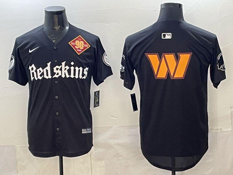 Men 2025 Nike Washington Redskins Blank Black 5th generation Joint Name Limited NFL Jersey 06->washington redskins->NFL Jersey